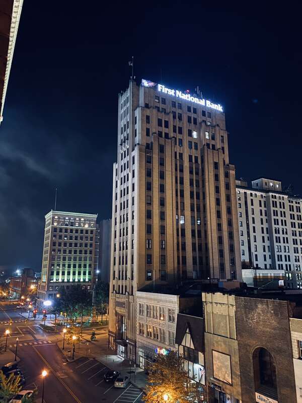 Downtown Youngstown, facing east down West Federal Street.