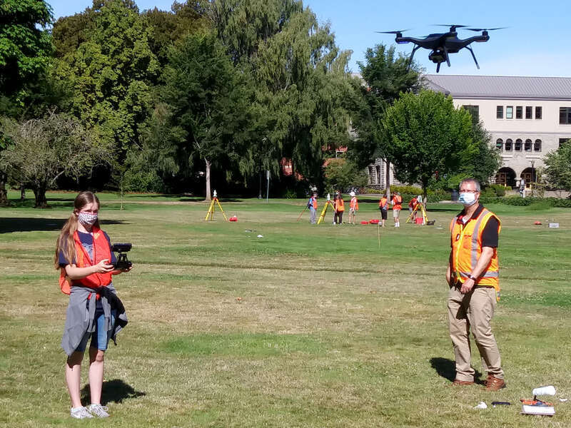Drone flying and surveying