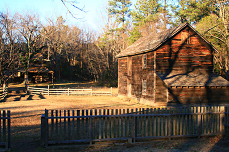 Photo of Duke Homestead tobacco barns in Durham, NC