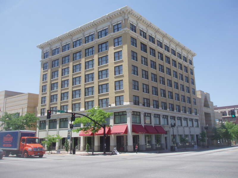 The Eccles Building, a historic building in Ogden, Utah, United States.