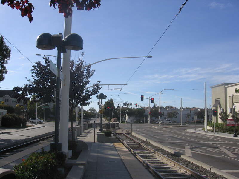 The Fair Oaks (VTA) light rail station in Sunnyvale, California, USA.