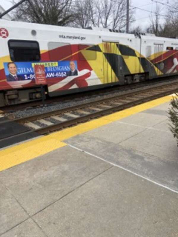 Light rail station Falls Road January 2023