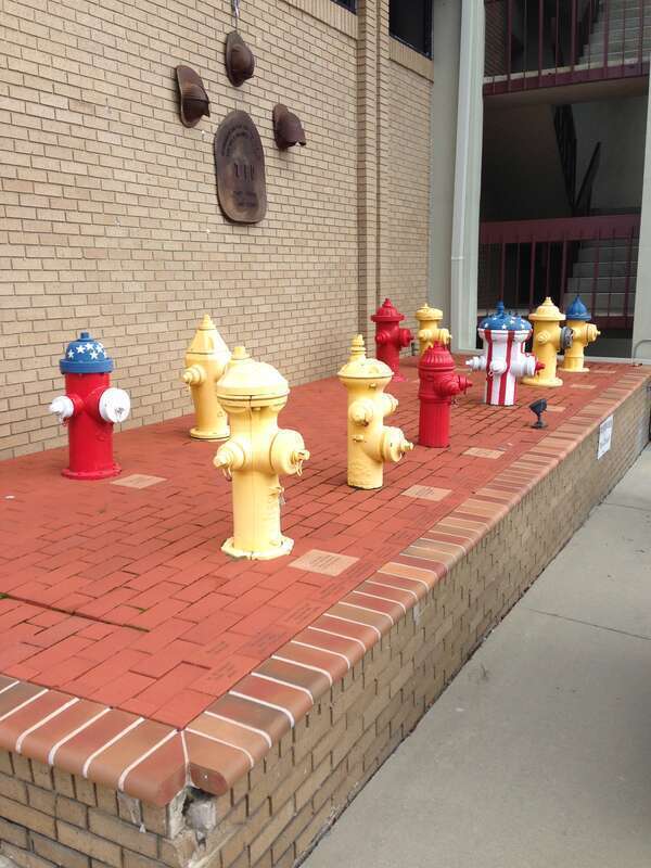 Fire Hydrant collection in front of Tallahassee Central Fire Station, Tallahassee, Leon County, Florida