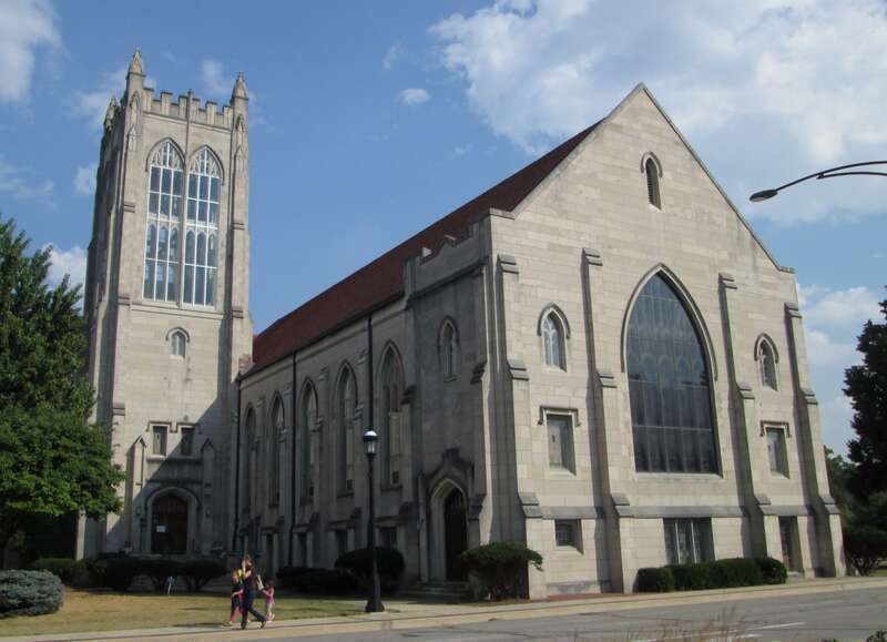 The First United Methodist Church at 304 S. Race Street in Urbana, Illinois was built in 1926-27 and was designed in the Late Collegiate Gothic Revival style by Wymer W. Maxwell. It is the oldest continuously operating church in Champaign, County.