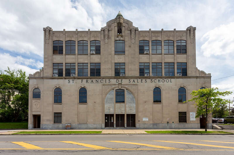 Former St. Francis de Sales School - built 1931. 309 Genesee Street in Utica, NY. Now The DeSales Center.