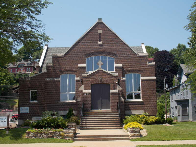 The former St. Mark's Lutheran Church in Dubuque, Iowa is a contributing property in the Jackson Park Historic District. It now houses St. Mark's Youth Enrichment.