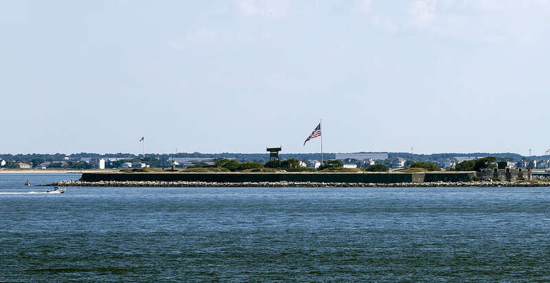 Fort Wool, as seen from Fort Monroe, Hampton, Virginia, USA