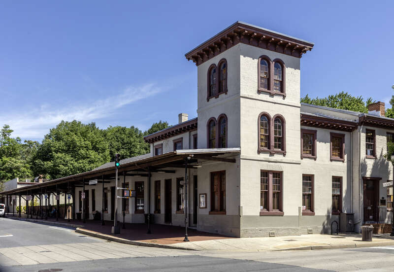 The former B&amp;amp;O train station South Market Street, Frederick, Maryland, USA