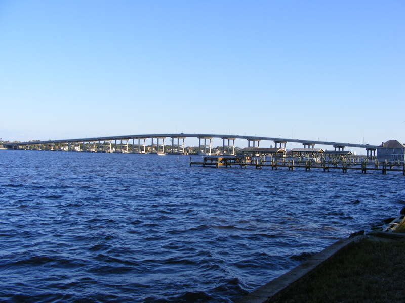 The Granada Bridge, carrying State Highway 40 and Granada Blvd. over the Halifax River, in Ormond Beach, Volusia County, Florida.