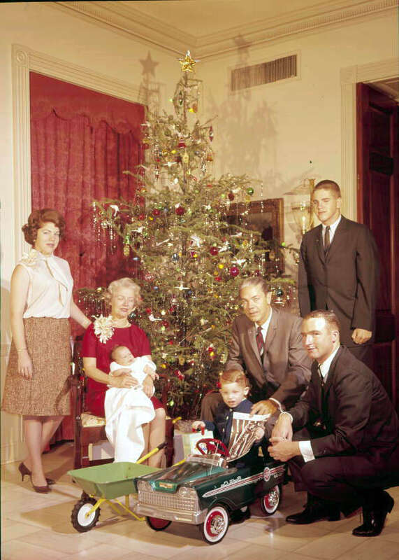 Local call number: GV036038
Title: Governor Haydon Burns and family at the Governor's Mansion in Tallahassee
Date: ca. 1965
General Note: Left to right: William &quot;Bill&quot; Burns, Lloyd Watkins, Governor Burns, Clay Burns Watkins, Mildred Carlyon Burns