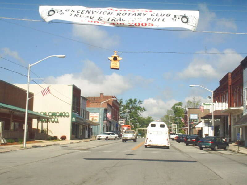 Looking west on Main Street (U.S. Route 224) in downtown Greenwich, Ohio, United States.
