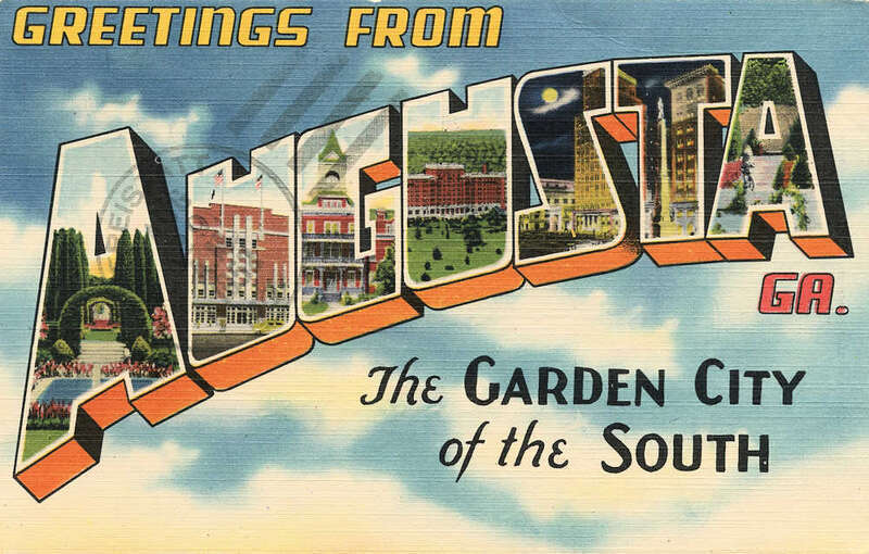 Production Date: Circa 1945
Source Type: Postcard
Printer, Publisher, Photographer: Kinsella News Company, Colourpicture (#I4225)
Postmark: August 26, 1952, Augusta, Georgia
Collection: Steven R. Shook
This version of the Augusta, Georgia, postcard