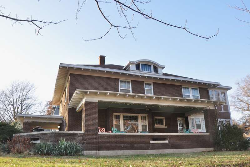 William and Augusta Guild House
The William and Augusta Guild House is a two-story Craftsman style residence located in the 600 block of Miami Street in a historic neighborhood of Hiawatha, Kansas.