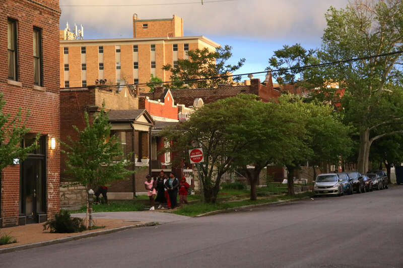 Hospital in the background