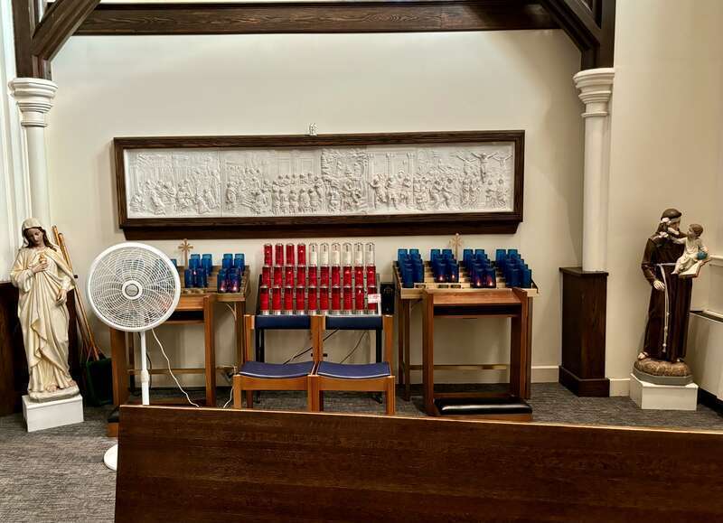 Devotional area in the Cathedral of the Immaculate Conception in Portland, Maine.