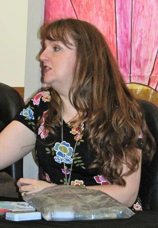 Jessica Day George at a book signing in the Provo City Library.