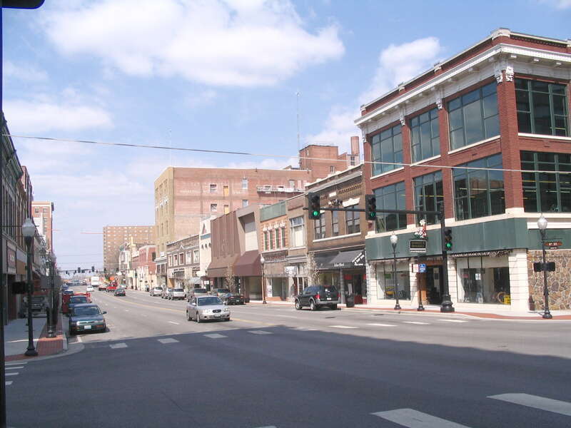 Downtown Joplin, MO looking north from 6th and Main St.