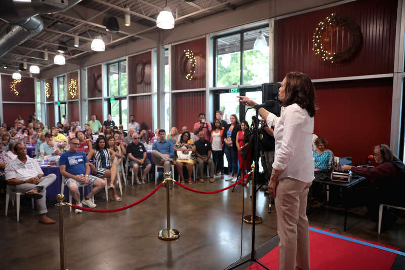 U.S. Senator Kamala Harris speaking with attendees at a fundraiser hosted by the Iowa Asian and Latino Coalition at Jasper Winery in Des Moines, Iowa.

Please attribute to Gage Skidmore if used elsewhere.