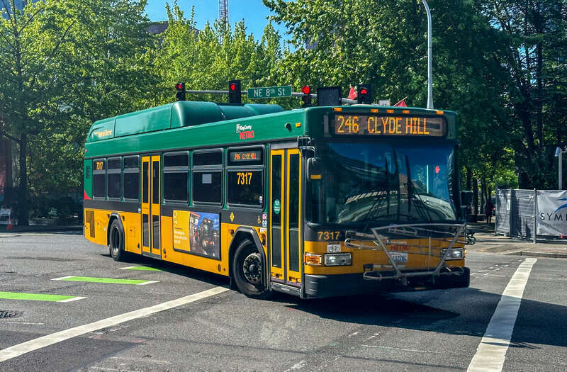 King County Metro Route 246 | Gillig Low Floor HEV 40' | NE 8th at 108 Ave NE