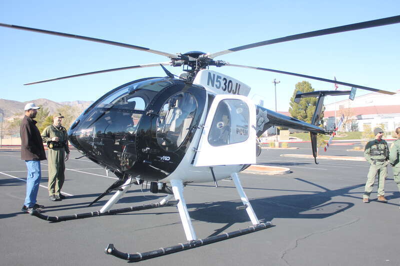 Air 2 (N530JL) of the Las Vegas Metropolitan Police Department on display at the 2020 Nevada Law Enforcement Appreciation Day event.