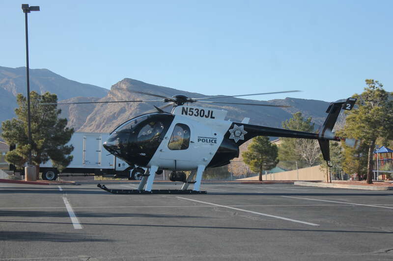 Air 2 (N530JL) of the Las Vegas Metropolitan Police Department starting up to take off from the 2020 Nevada Law Enforcement Appreciation Day event.