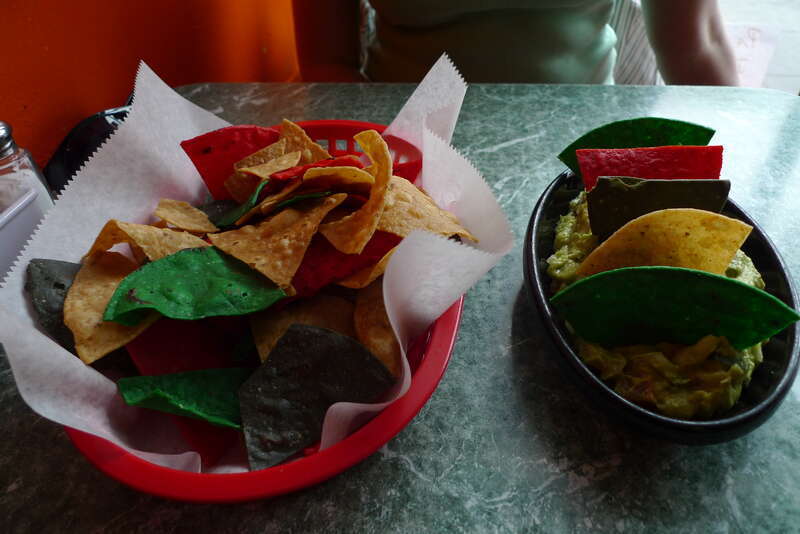 The tortilla chips and guacamole. At La Oaxaqueña, Mission Street.