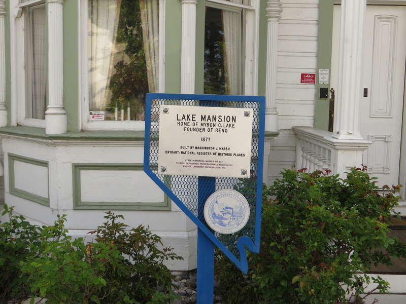 Home of Myron C. Lake, founder of Reno. 1877. Built by Washington J. Marsh, entrant, National Register of Historic Places
