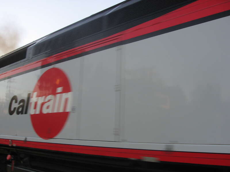 A train passes the Lawrence Caltrain station in Sunnyvale, California, USA.