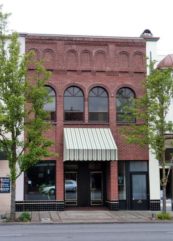 The historic Lindley Block (built 1910), located at 14 North Central Avenue (the face shown is on East Main Street) in Medford, Oregon, United States, is listed as a noncontributing resource in the Medford Downtown Historic District. The historic