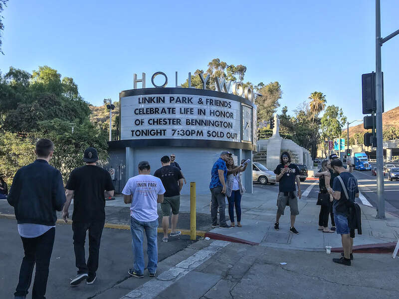 &quot;Linkin Park &amp;amp; Friends, Celebrate Life in Honor of Chester Bennington&quot;: Sign at the Hollywood Bowl in Los Angeles on October 27, 2017