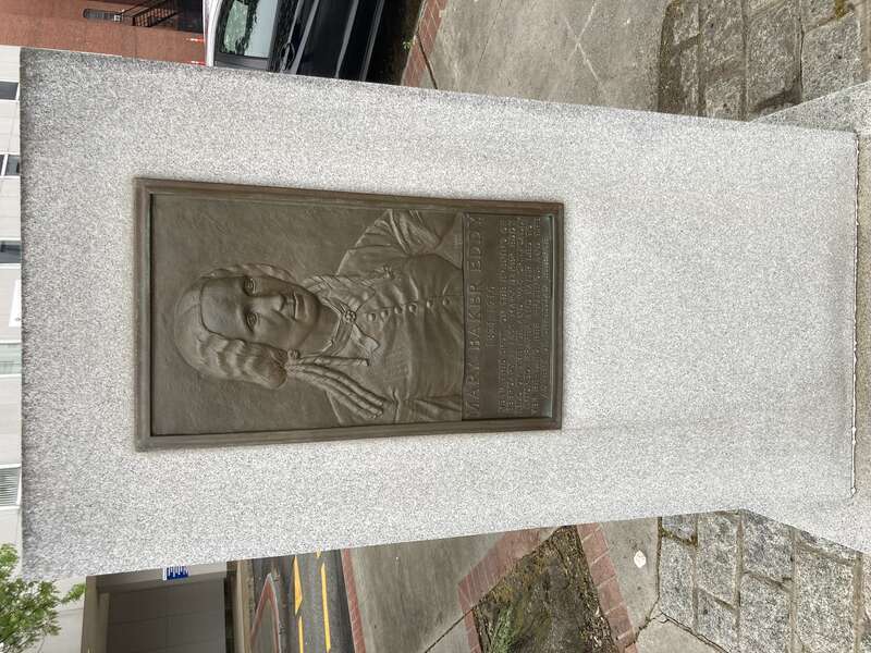Memorial in Lynn of Mary Baker Eddy's fall on the ice which led to her founding The First Church of Christ, Scientist