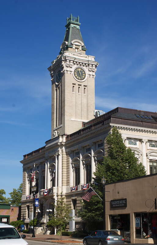 Marlborough City Hall, in the Marlborough Center Historic District in Marlborough, Massachusetts.