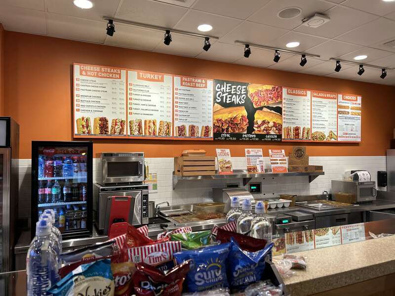 Menu at a Togo’s Sandwiches restaurant in Kent, Washington.