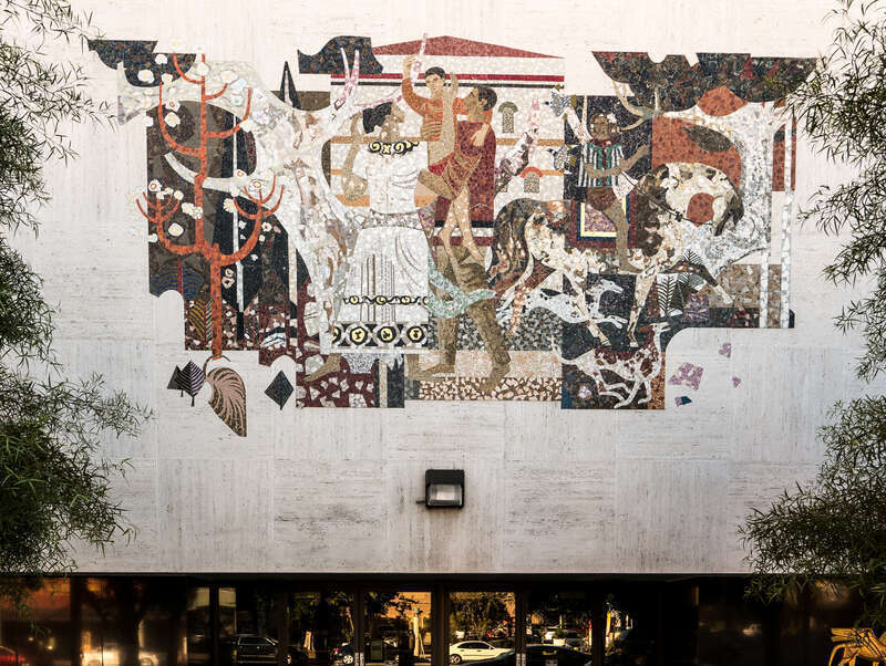 Millard Sheet Classical Greek Mosaic on Bank Building in Pomona