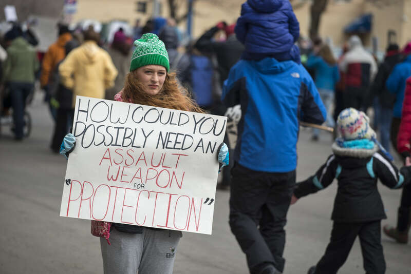 March for Our Lives on 24 March 2018 in Saint Paul, Minnesota: Minnesota March for Our Lives - 27138045078.jpg
About 3000 people gathered at Harriet Island Park and later became over 10,000 people marching through St. Paul to demand lawmakers take