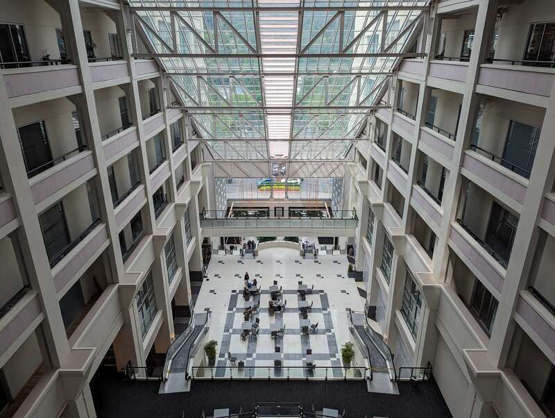 The atrium in Montgomery Park in Portland, Oregon