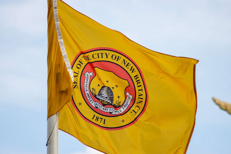 Photograph of the Municipal flag of New Britain, Connecticut
