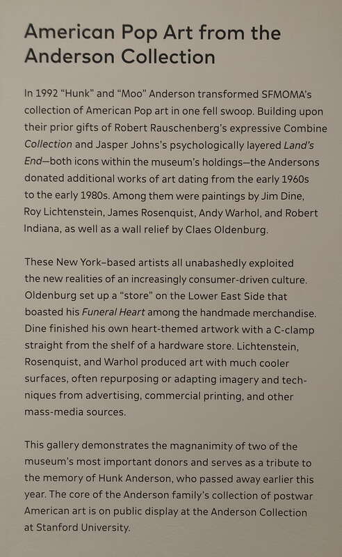 Museum label, &quot;Open Ended&quot; galleries, Floor 3, SFMOMA, as of May 29, 2024.