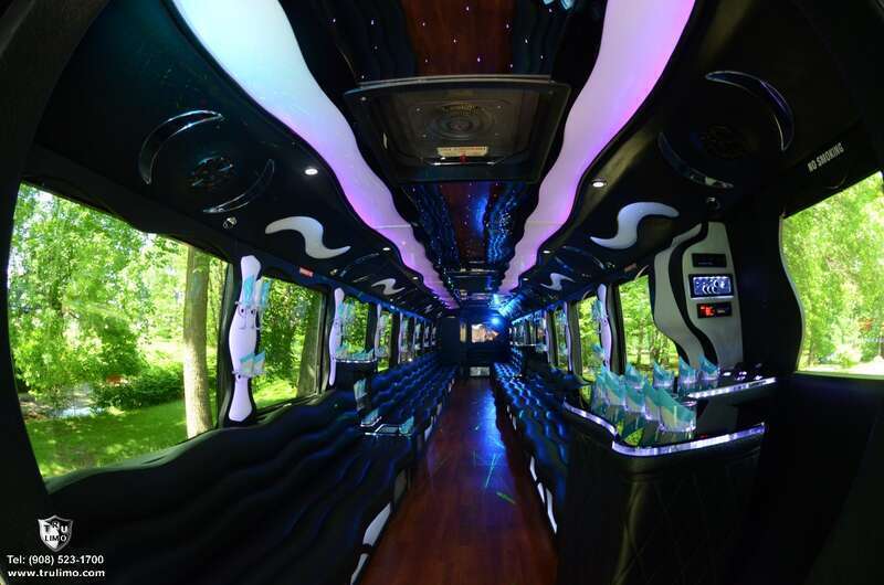 50 Passenger Party Bus Interior
