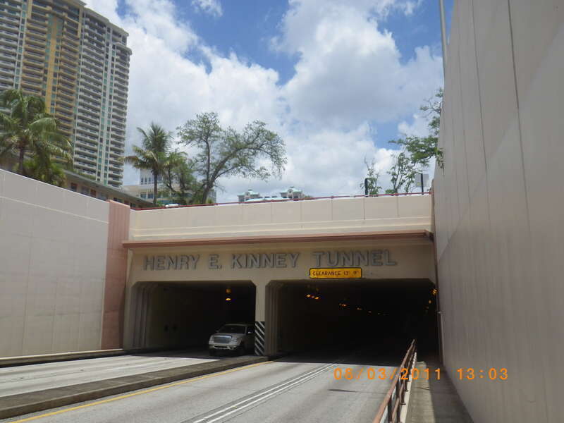 bike ride going under the Henry E. Kinney Tunnel on US 1 under Las Olas