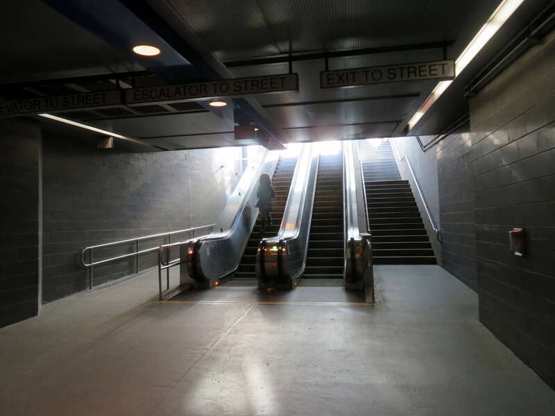 Looking towards the north exit at Maverick station in December 2019
