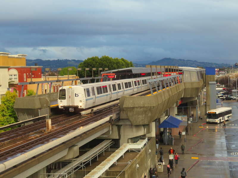 Fruitvale station and busway in March 2018