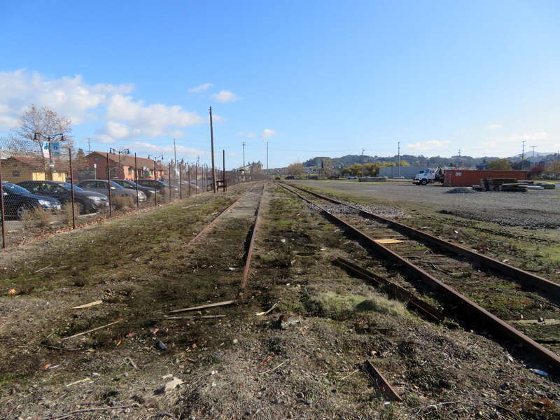 An old rail yard in Petaluma in December 2019