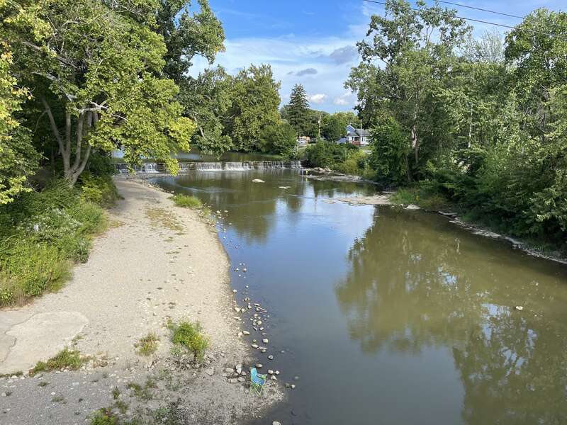 Over the Blanchard River in Findlay, Ohio at Riverside Park.