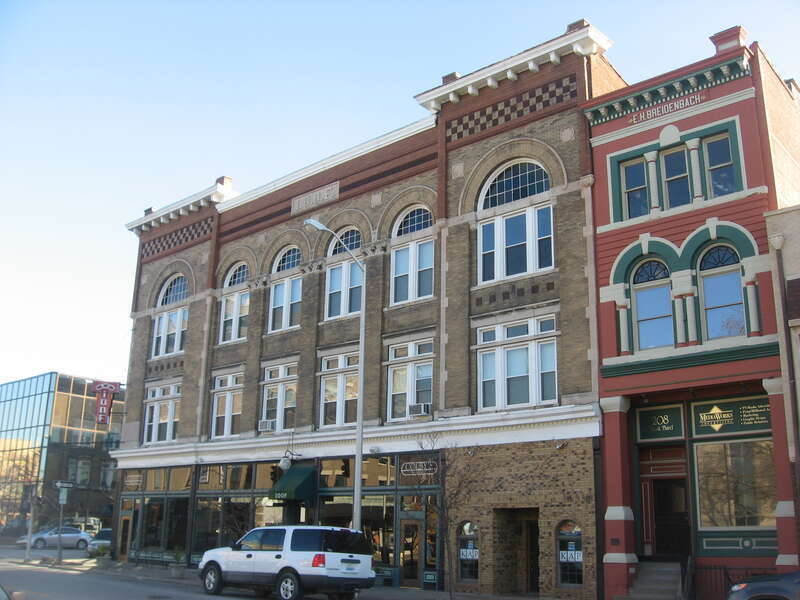 Front of the Odd Fellows Building, located at 200-204 W. Third Street in Owensboro, Kentucky, United States.  Built in 1890, it is listed on the National Register of Historic Places, and it is part of a Register-listed historic district, the