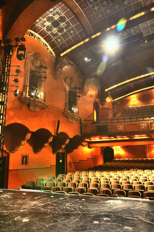 A view of a section of seating in the w:Pasadena Playhouse, a historic building in Pasadena, California.