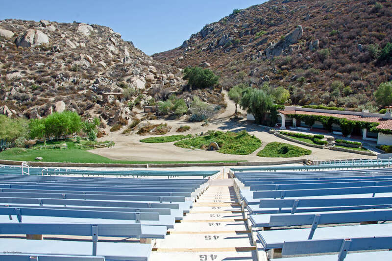 Ramona Bowl — view from the amphitheater seating.
Open air theater located in Hemet, Riverside County, California.
