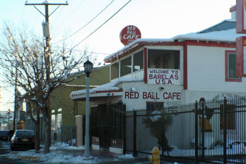 Restored Red Ball Cafe in Barelas, Albuquerque, New Mexico. On old Route 66.