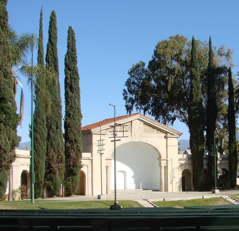 (1 in a multiple picture set)
This is how our beautiful Redlands Bowl looks during the day time.

Each summer, on Tuesday and Friday nights, 3-5000 people flock to the Redlands Bowl for musical presentaions ranging from classical to popular. They pay