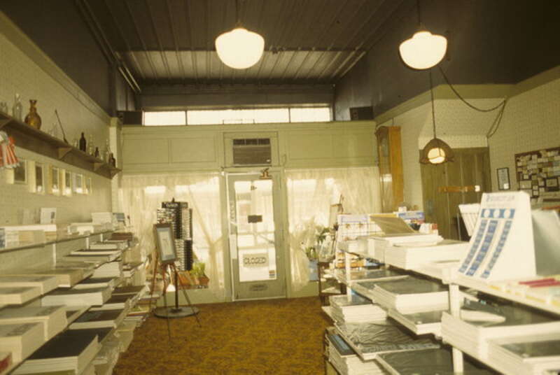 An interior view of the Rickeman Grocery Building in Racine, Wisconsin, taken in October 1980 by R. Anderson for the National Park Service. Image filed Jan. 29, 1982. Color photo provided by the Wisconsin Historical Society.